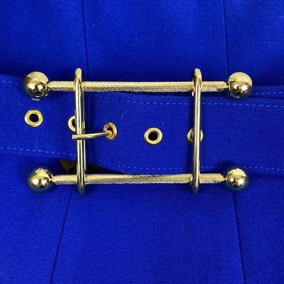 Milly Blue Sleeveless Belted Vintage Short Sleeve Career Dress 10 - Picture 4 of 8